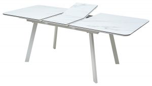 Стол ARUBA 160 GREY-WHITE/ WHITE глазурованное стекло М-City