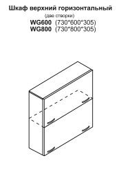 Шкаф верхний горизонтальный (две створки) (730*600*305)