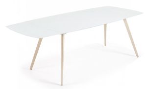 Стол ELIOT 140 Super white glass+Wood М-City